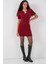 Kadın Bdart Aksesuar Detaylı Bodycon Mini Triko Elbise Bordo Kırmızı 2