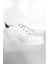 Beyaz Şık Kadın Sneaker | Altın Detaylı Rahat Günlük Ayakkabı 3