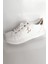 Beyaz Şık Kadın Sneaker | Altın Detaylı Rahat Günlük Ayakkabı 4