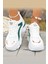 Beyaz Kalın Taban Kadın Spor Ayakkabı – Yeşil ve Gold Detaylı Nefes Alabilen Sneaker 6