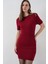 Kadın Bdart Basic Mini Triko Elbise Bordo Kırmızı 1