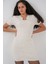Kadın Bdart Aksesuar Detaylı Bodycon Mini Triko Elbise Fildişi Doğal 4