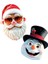 Yılbaşı Maskesi Noel Baba ve Kardan Adam Kağıt Maske 2