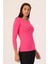 Yuvarlak Yaka Uzun Kollu Pamuklu Fuşya Body 2