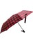 Kırmızı Ekose Desenli Otomatik Kadın Şemsiye, Şık ve Kullanışlı Tasarım 2