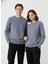 Unisex Relax Fit Rahat Kesim Pamuklu Yumusak Dokulu Içi Polarli Bisiklet Yaka Sweatshirt 2