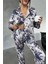 Çiçek Desen Dijital Baskılı Uzun Saten Pijama 2