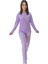 Sweet Kalp Desenli Pamuk Kadın Pijama Takımı (Eflatun) Mor 6