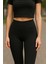 Kadın Siyah Yüksek Bel Toparlayıcı Tayt Yüksek Kalite Spor ve Günlük Kullanı - SB001M-47R60 2