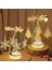 2\'li Set Dönen Işıklı Kar Tanesi ve Ağaç Metal Tealight Mumluk 1