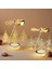 2\'li Set Dönen Işıklı Kar Tanesi ve Ağaç Metal Tealight Mumluk 4