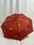 Kırmızı 8 Telli Otomatik Rüzgar Dayanıklı Yıldız Desenli Şemsiye 2