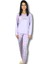 Kadın Pamuklu Viscon Çiçek Desenli Pijama Takımı (Lila) Mor L 6