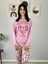 Kadın Fashion Love Desenli Pijama Takımı (Pembe) Pembe 7