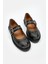 Mirabel Siyah Hakiki Deri Troklu Kadın Loafer 6