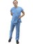 Unisex Soft Likra Açık Mavi Hemşire ve Doktor Üniforması ,cerrahi Takım Scrubs Üniforma 1