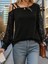 Kadın Uzun Kollu Tek Omuzu Çapraz Şerit Detaylı Viskon Iki Iplik Bluz 1