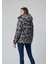 Kadın Grafiti Desenli Kapşonlu Şişme Mont 5