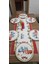 Yılbaşı Temalı 6 Adet 32 cm Lastikli Supla + 6 Adet Ahşap Supla Farklı Desen 50X140 Runner Masa Seti 4