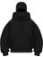 Samuray Ninja Çift Kapşonlu Zıp Fermuarlı Kanguru Çepli Hoodie Maske Detaylı Swetshirt - Siyah 2