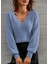 Kadın Uzun Kollu V Yakalı Triko Bluz 3