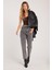 Kadın Slim Fit Dar Kesim Pamuklu Dar Paça Antrasit Jean Pantolon 2