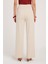 Kadın Relax Fit Rahat Kesim Modal Kumaş Yüksel Bel Geniş Paça taş Pantolon 7