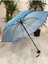 Turkuaz Renkli Şık Katlanabilir Yarasa Şemsiye, Rüzgâr ve Yağmur Koruma 1