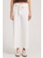 Kadın Relax Fit Rahat Kesim Lastikli Kuşak Bağlamalı Geniş Paça Beyaz Pantolon 1