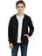 Siyah Fermuarlı Kapüşonlu Cepli Kız Erkek Sweatshirt BGL-ST05001 1