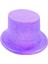 Floresan Mor Renk Simli Uzun Fötr Melon Şapka 12 cm 1