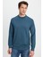 Erkek Relax Fit Rahat Kesim Uzun Kollu Bisiklet Yaka Koyu Petrol Sweatshirt 5