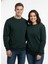 Unisex Relax Fit Rahat Kesim Pamuklu Yumusak Dokulu Içi Polarli Bisiklet Yaka Sweatshirt 2