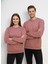 Unisex Relax Fit Rahat Kesim Pamuklu Yumusak Dokulu Içi Polarli Bisiklet Yaka Sweatshirt 2