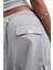 Sportswear Oversized Cargo Dans Pant Kadın Oversize Kargo Cepli Dokuma Eşofman Altı Gri 4