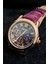 Bordo Deri Kordonlu Rose Gold Unisex - Erkek, Kadın Kol Saati 8
