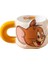 Tom ve Jerry Seramik Kupa Bardak – Jerry Desenli (Sarı Kulplu) CL-778 1