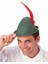 Buğz Yeşil Renk Kırmızı Tüylü Peter Pan Şapkası Robin Hood Şapkası 24X23 cm 4
