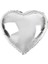 Kalp Şekilli Gümüş Renk Folyo Balon 45 cm 5 Adet 2