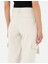 Kadın Krem Keten Karışımlı Jogger Fit Kanvas Pantolon 50263722-VR071 7