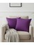 Rio Düz Keten Kırlent Kılıfı 2 Adet Kare Mor 1