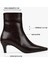 Kadın Lulu Bordo Cilt Kısa Topuklu Bot 2