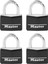 141Q Kapaklı Alüminyum Anahtarlı Asma Kilit, 4&apos;lü Paket, Siyah 3