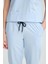 Üniforma V Yaka Buz Mavi Unisex Likralı Ütü Istemeyen Unisex Doktor Hemşire Scrubs Takım 4