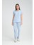 Üniforma V Yaka Buz Mavi Unisex Likralı Ütü Istemeyen Unisex Doktor Hemşire Scrubs Takım 5