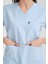Üniforma V Yaka Buz Mavi Unisex Likralı Ütü Istemeyen Unisex Doktor Hemşire Scrubs Takım 7