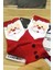 Unisex 1 Çift Noel Çorabı Yeni Yılbaşı Noel Baba Desenli Uzun Soket Çorap Kırmızı 2