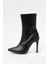 ZRİN-4811 Premium Siyah Ince Topuklu Fermuarlı Kadın Bot 4