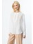 Önü Düğmeli Işlemeli Keten Ekru Kadın Bluz 3926-2Y5 2