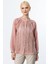 Önü Nakışlı Pembe Keten Kadın Bluz 3928-2Y5 3